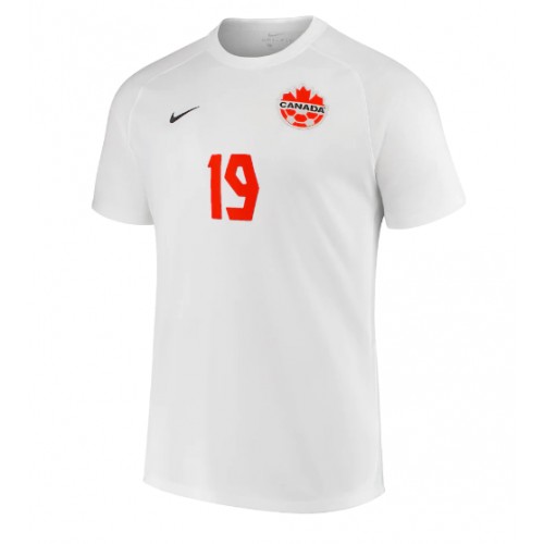 Kanada Alphonso Davies #19 Koszulka Wyjazdowych MŚ 2022 Krótki Rękaw